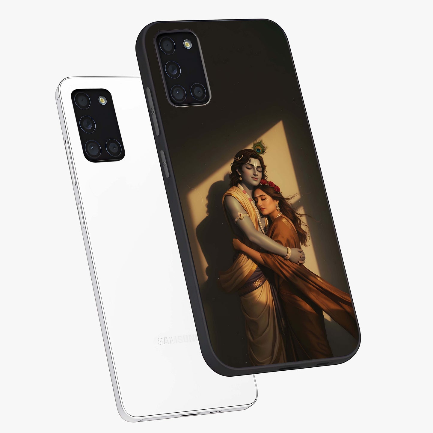 Divine Eternal Love Glass Case displayed in angled mockup highlighting elegant divine inspired design with peaceful aesthetic.