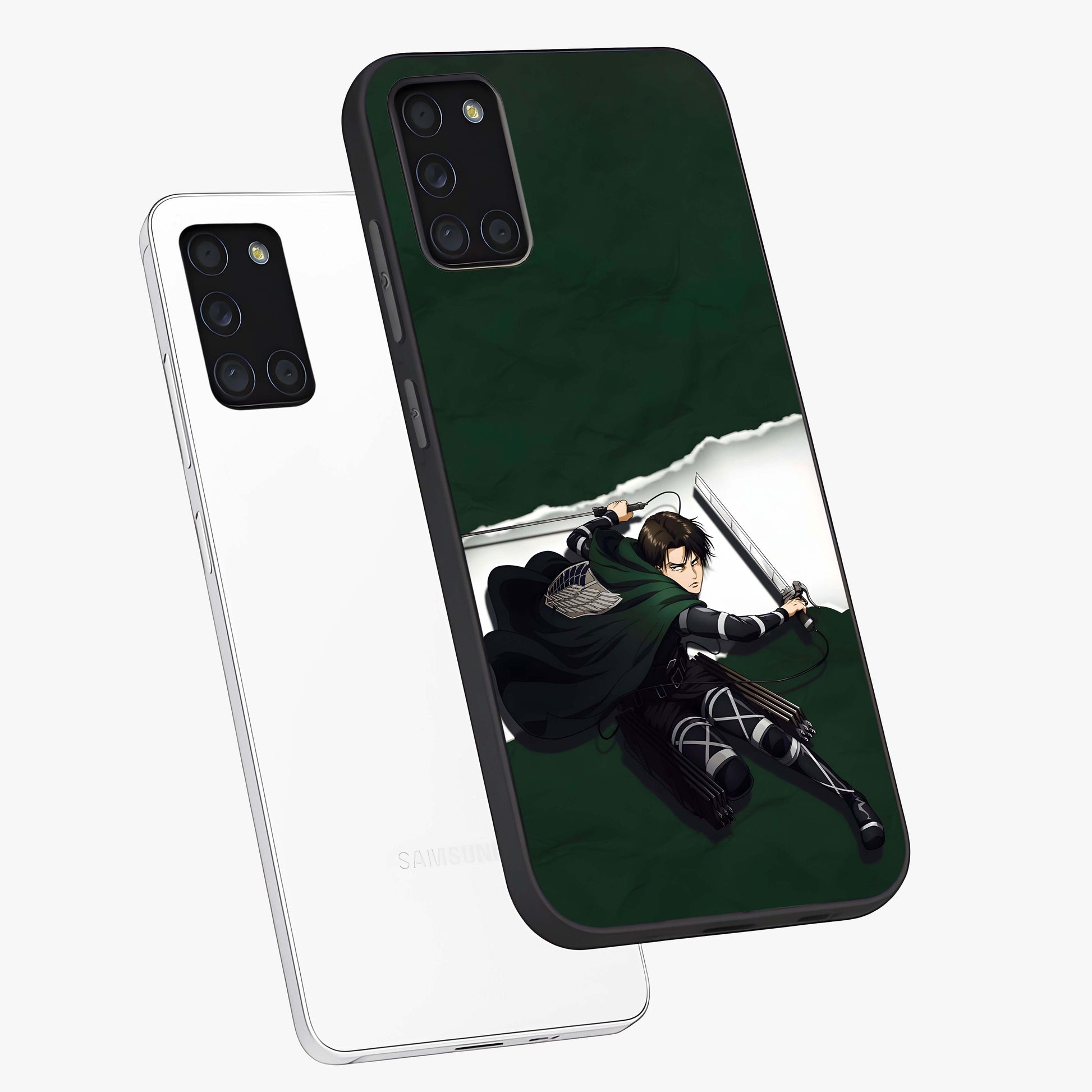 Emerald War Vanguard Glass Case displayed in angled mockup highlighting intense battle inspired design with emerald tone aesthetic.