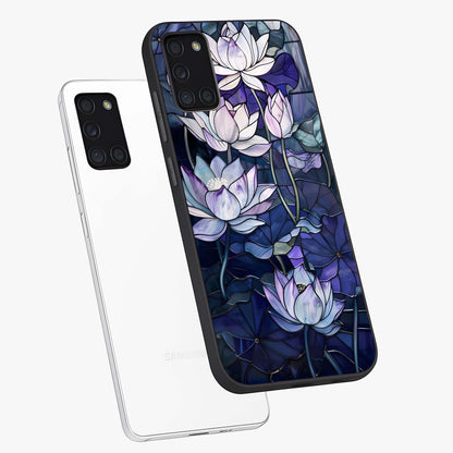 Gloss Petal Rush Glass Case displayed in angled mockup highlighting vibrant petal design with elegant floral aesthetic.