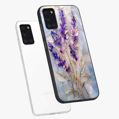 Lavender Dream Glow Glass Case displayed in angled mockup highlighting dreamy purple glow design with soft artistic style.