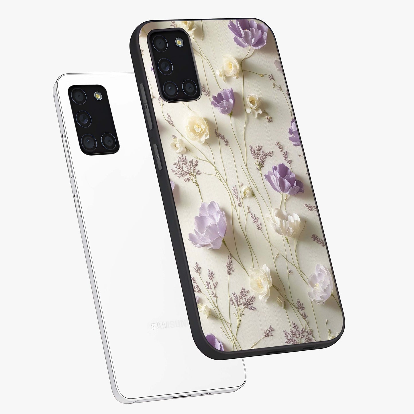 Lilac Breeze Harmony Glass Case displayed in angled mockup highlighting calm lilac breeze design with soothing aesthetic style.