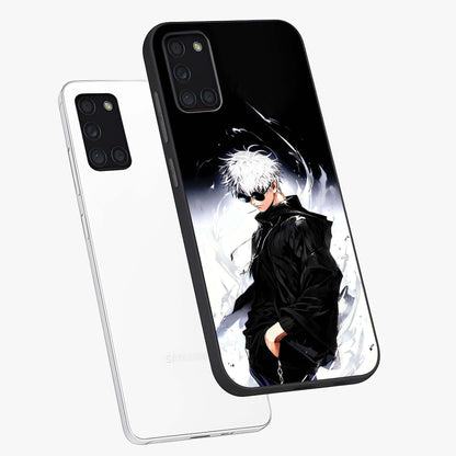 Limitless Shadow King Glass Case displayed in angled mockup highlighting dramatic dark hero design with intense aesthetic.