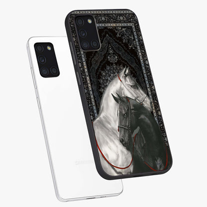 Majestic Ride Legacy Glass Case displayed in angled mockup highlighting sleek vehicle design with bold racing aesthetic.