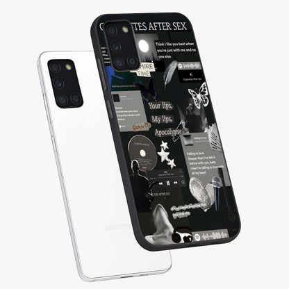 Midnight Love Echo Glass Case displayed in angled mockup highlighting elegant love inspired design with deep aesthetic style.