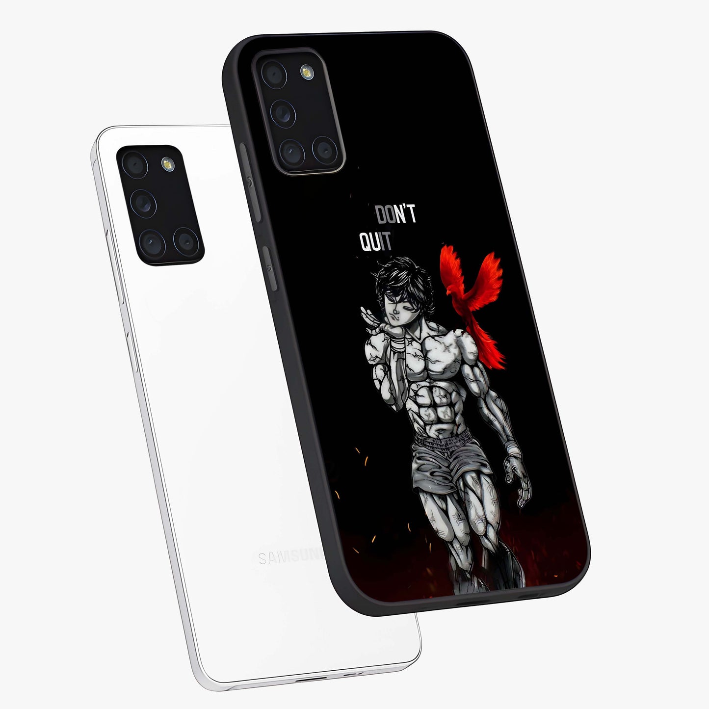 Rise Beyond Limits Glass Case displayed in angled mockup highlighting inspiring message design with modern aesthetic style.
