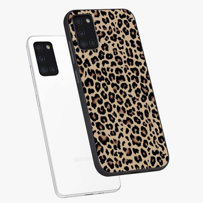 Savage Chic Pattern Glass Case displayed in angled mockup highlighting bold fashion inspired design with chic aesthetic.