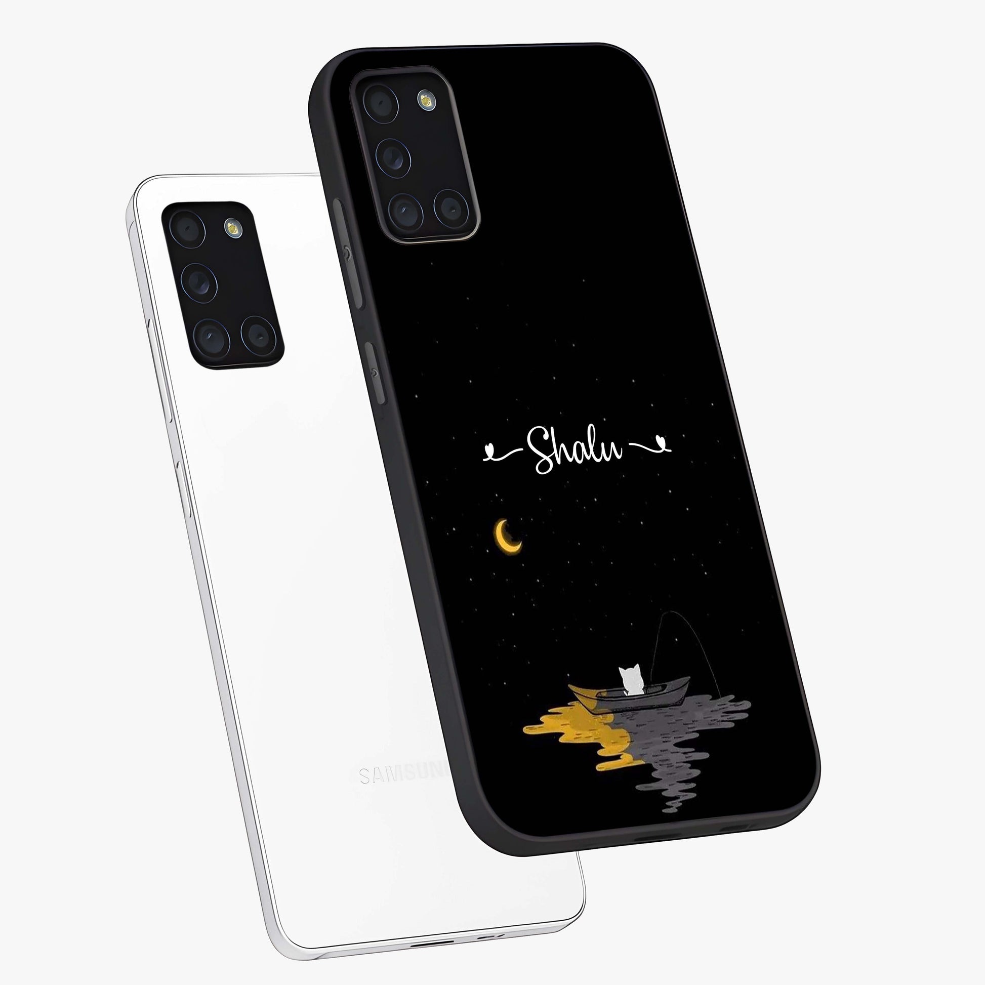 Silent Night Row Glass Case displayed in angled mockup highlighting peaceful evening design with dreamy night aesthetic.