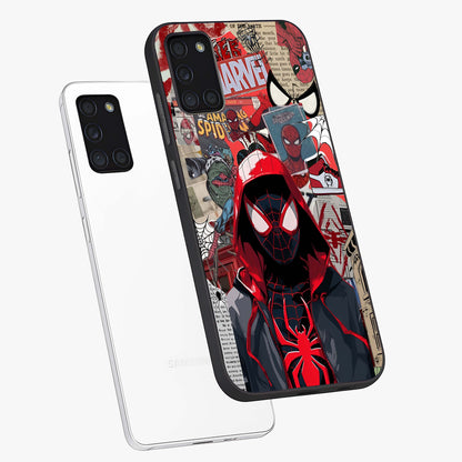 Spider Collage Street Glass Case displayed in angled mockup highlighting dynamic street style collage design with comic aesthetic.