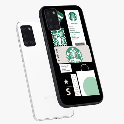 Starbucks Mocha Glass Case displayed in angled mockup highlighting stylish mocha themed design with cozy café aesthetic.