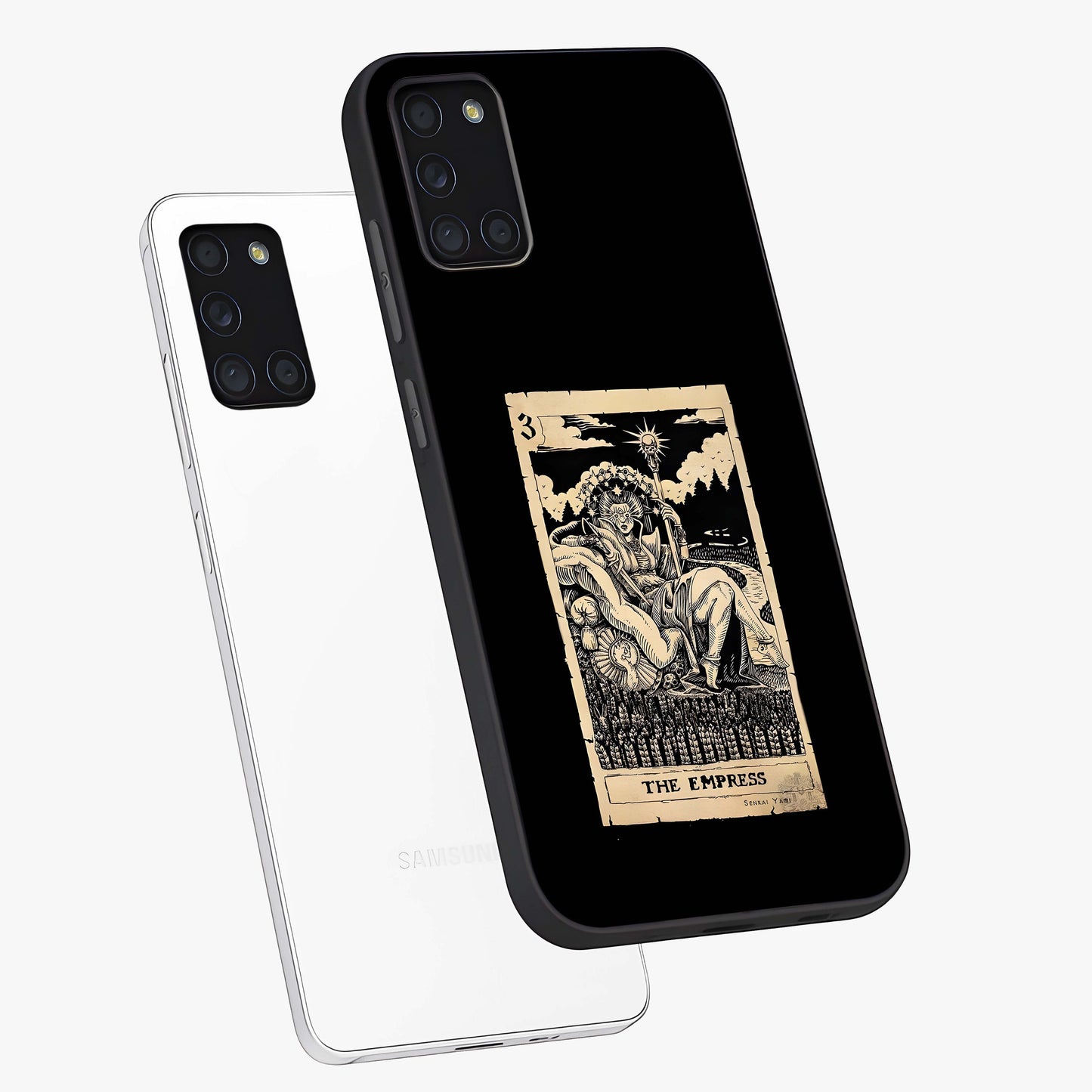 The Empress Glass Case displayed in angled mockup highlighting elegant royal design with majestic aesthetic style.