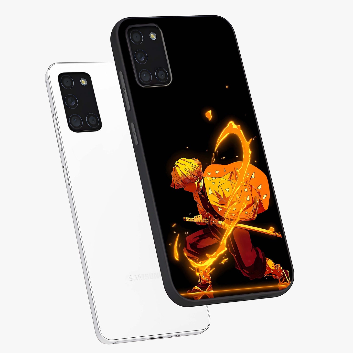 Thunder Flame Execution Glass Case displayed in angled mockup highlighting dramatic fire themed design with intense fantasy aesthetic.