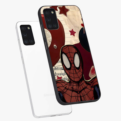 Web Warrior Vibes Glass Case displayed in angled mockup highlighting dynamic web design with comic style aesthetic.