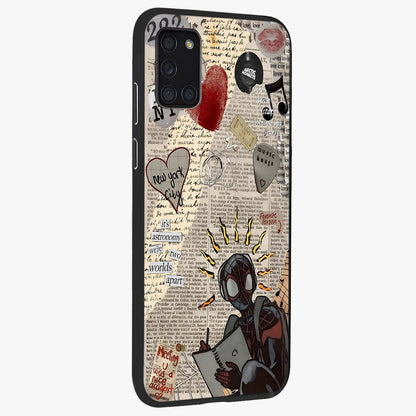 City Dream Sketch Glass Case upright view showcasing urban skyline artwork with stylish hand drawn design.