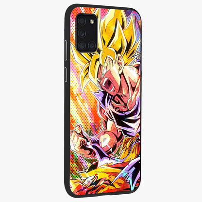 Firing Goku Glass Case upright view showcasing energetic anime artwork with bold warrior theme.