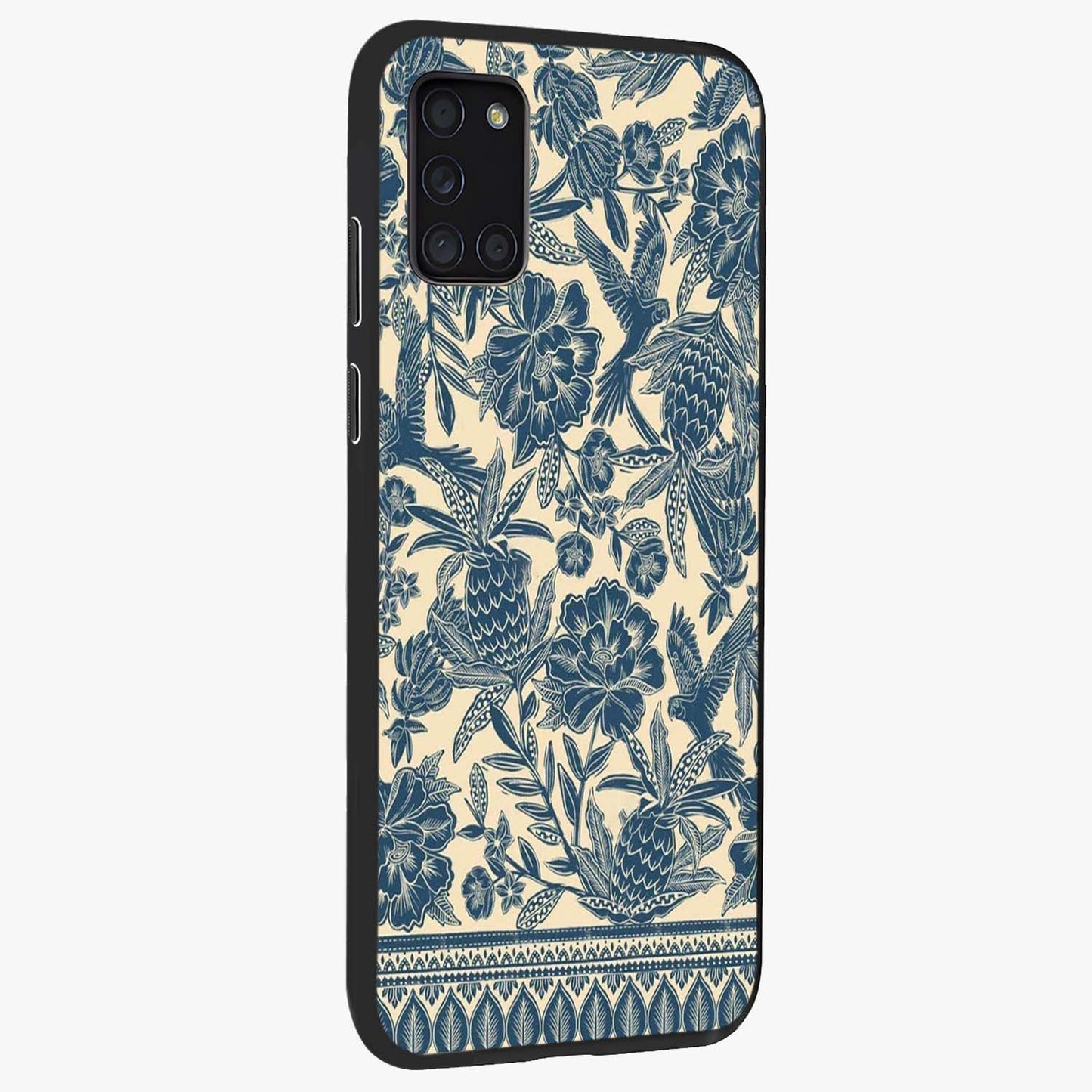 Heirloom Wild Bloom Glass Case upright view showcasing delicate wildflower artwork with timeless floral theme.