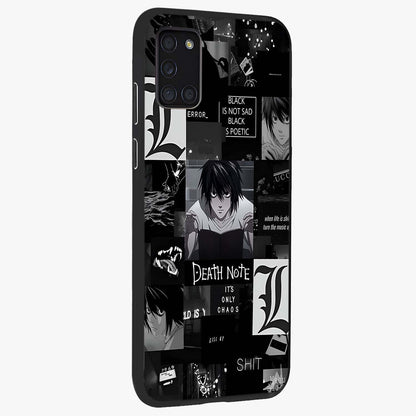 Midnight Chaos Mind Glass Case upright view showcasing expressive abstract artwork with bold dark theme.
