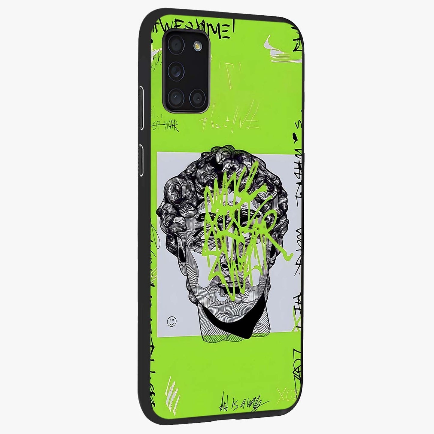 Neo Graffiti Rebellion Glass Case upright view showcasing colorful graffiti artwork with bold modern street style.