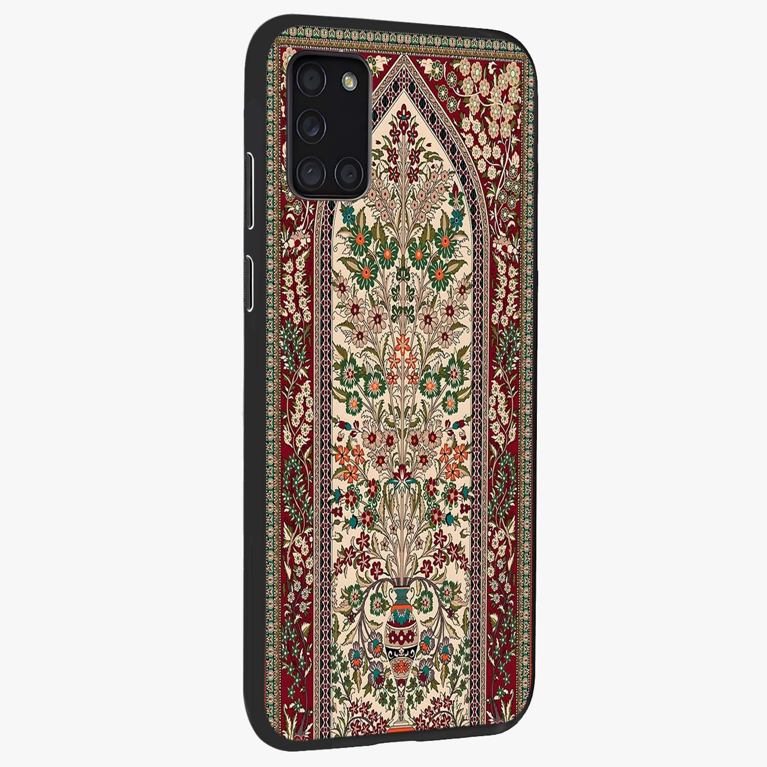 Persian Inspired Glass Case upright view showcasing decorative Persian artwork with rich heritage theme.