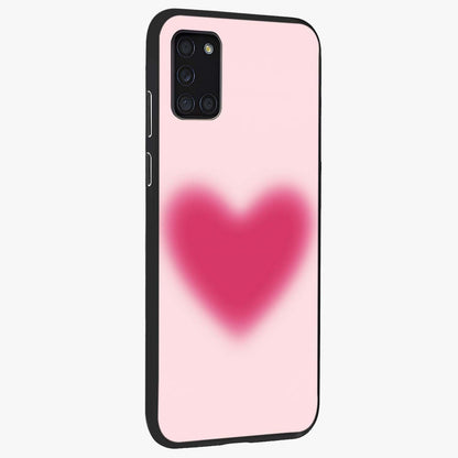 Pink Aura Heart Glass Case upright view showcasing romantic heart artwork with soft pastel theme.