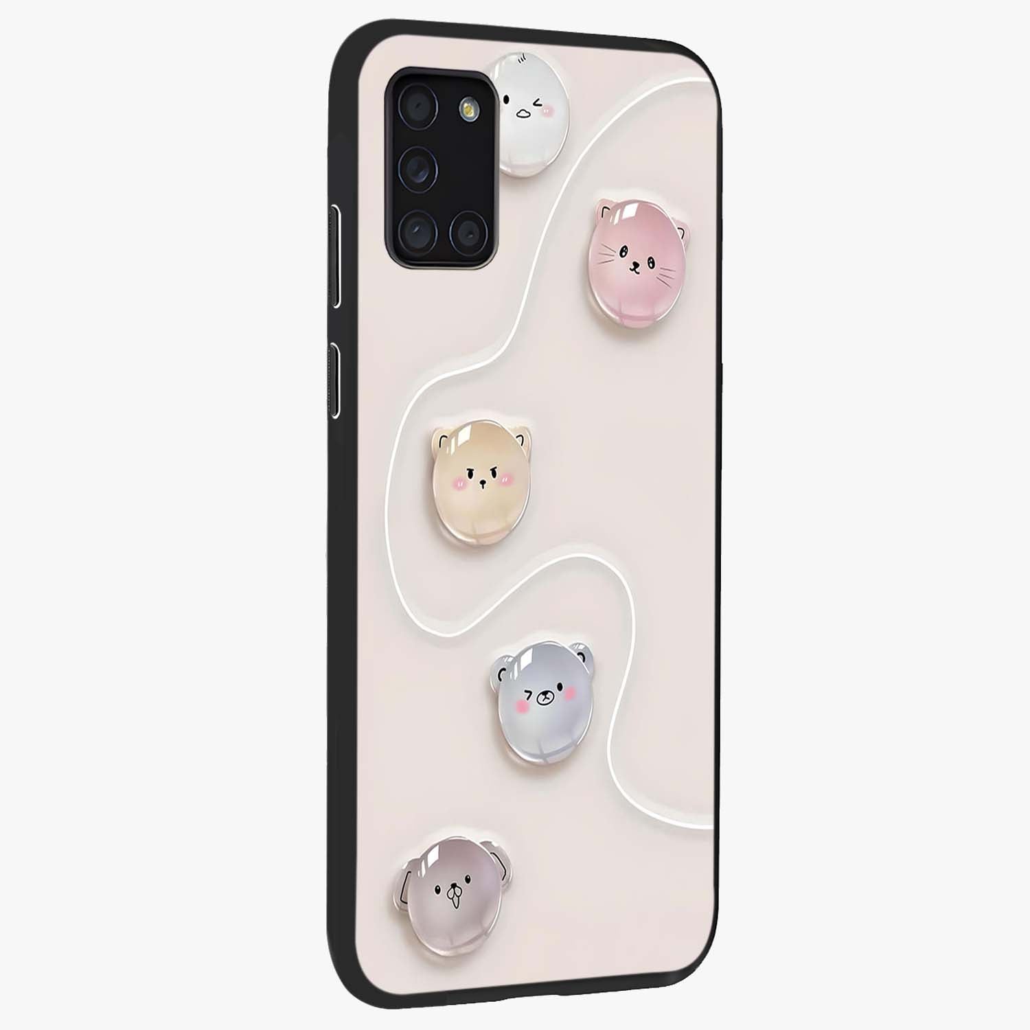 Puffy Face Parade Glass Case upright view showcasing adorable character artwork with cheerful animated theme.