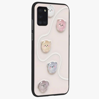 Puffy Face Parade Glass Case upright view showcasing adorable character artwork with cheerful animated theme.