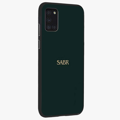 Sabr Minimal Patience Glass Case upright view showcasing calm minimalist artwork with motivational patience theme.