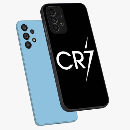 Cr7 Elite Strike Glass Case displayed in angled mockup highlighting powerful sports graphic with bold athletic theme.