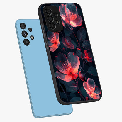 Dark Shade of Flower Glass Case displayed in angled mockup highlighting moody floral illustration with aesthetic dark tones.