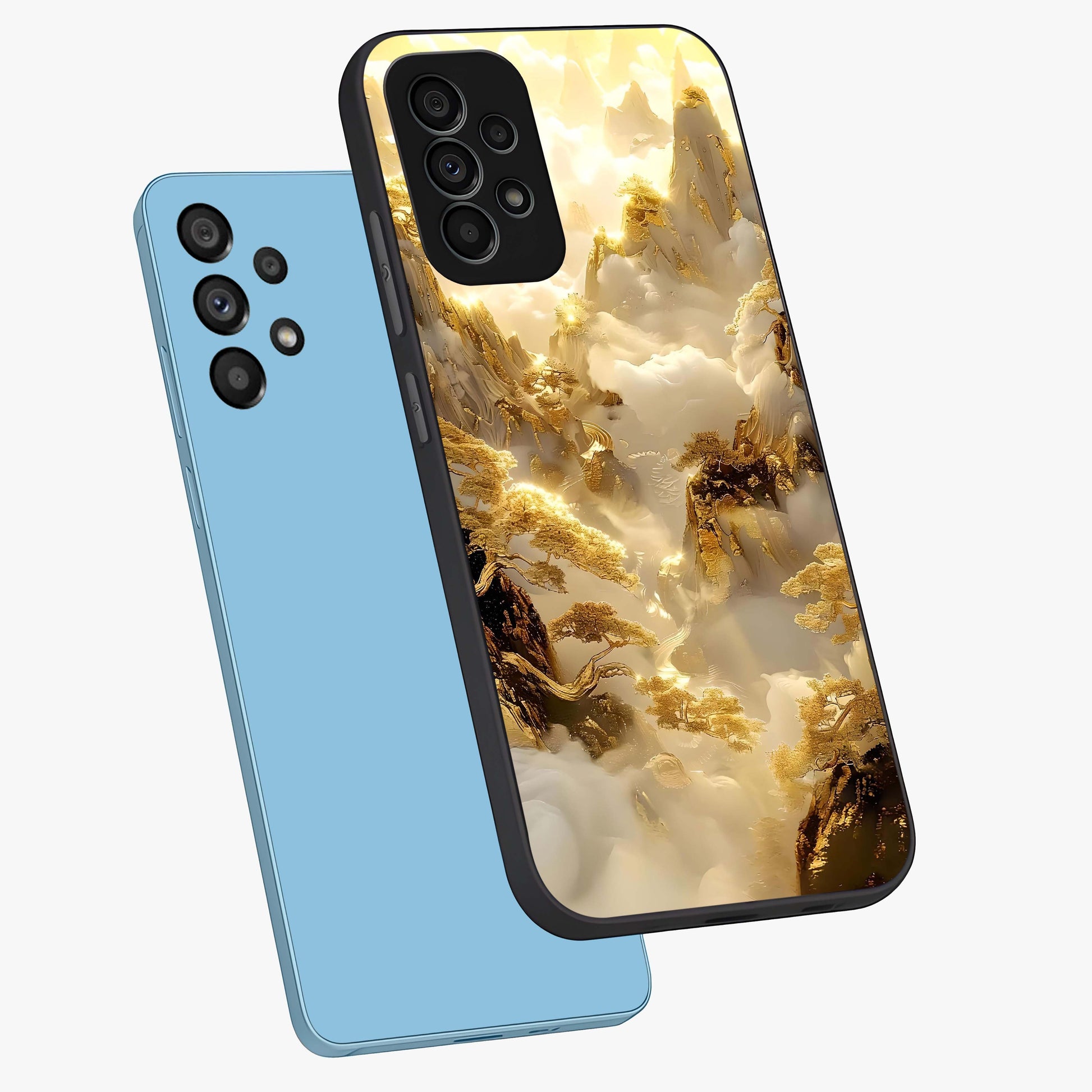 Gates Of Illumination Glass Case displayed in angled mockup highlighting radiant portal inspired design with fantasy aesthetic.