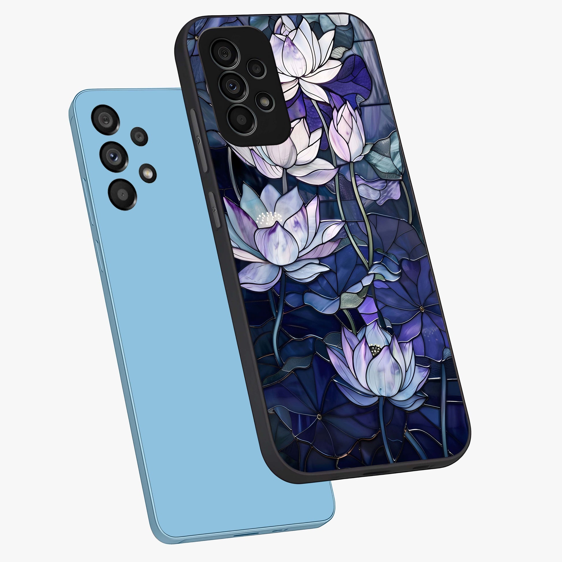 Gloss Petal Rush Glass Case displayed in angled mockup highlighting vibrant petal design with elegant floral aesthetic.