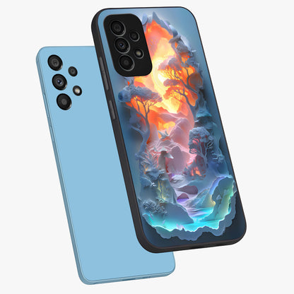 Glow Forest Portal Glass Case displayed in angled mockup highlighting mystical forest design with magical glowing aesthetic.