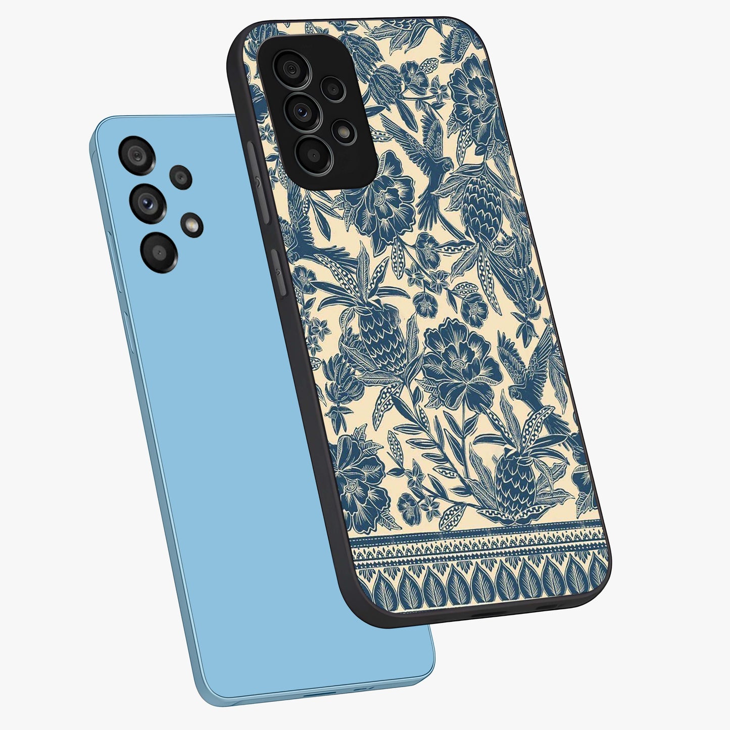 Heirloom Wild Bloom Glass Case displayed in angled mockup highlighting botanical bloom design with classic aesthetic style.