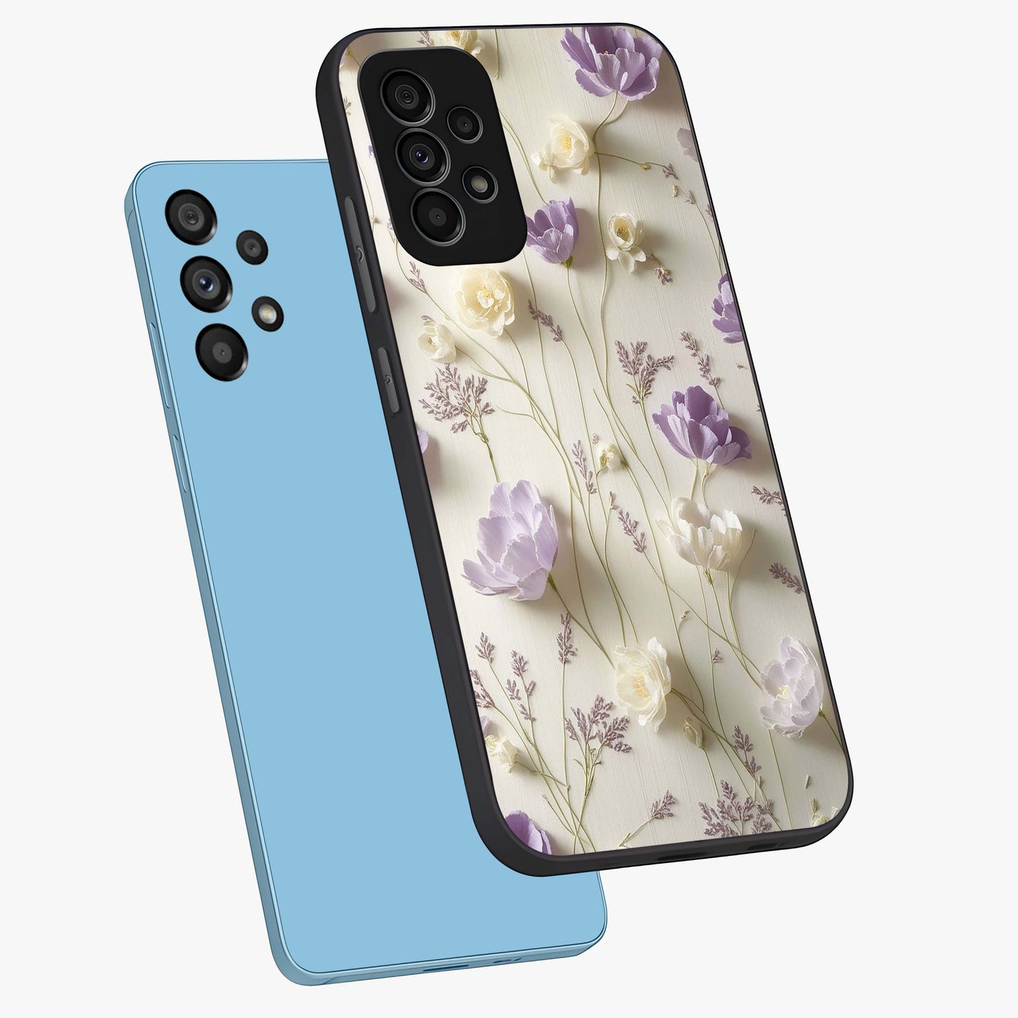 Lilac Breeze Harmony Glass Case displayed in angled mockup highlighting calm lilac breeze design with soothing aesthetic style.