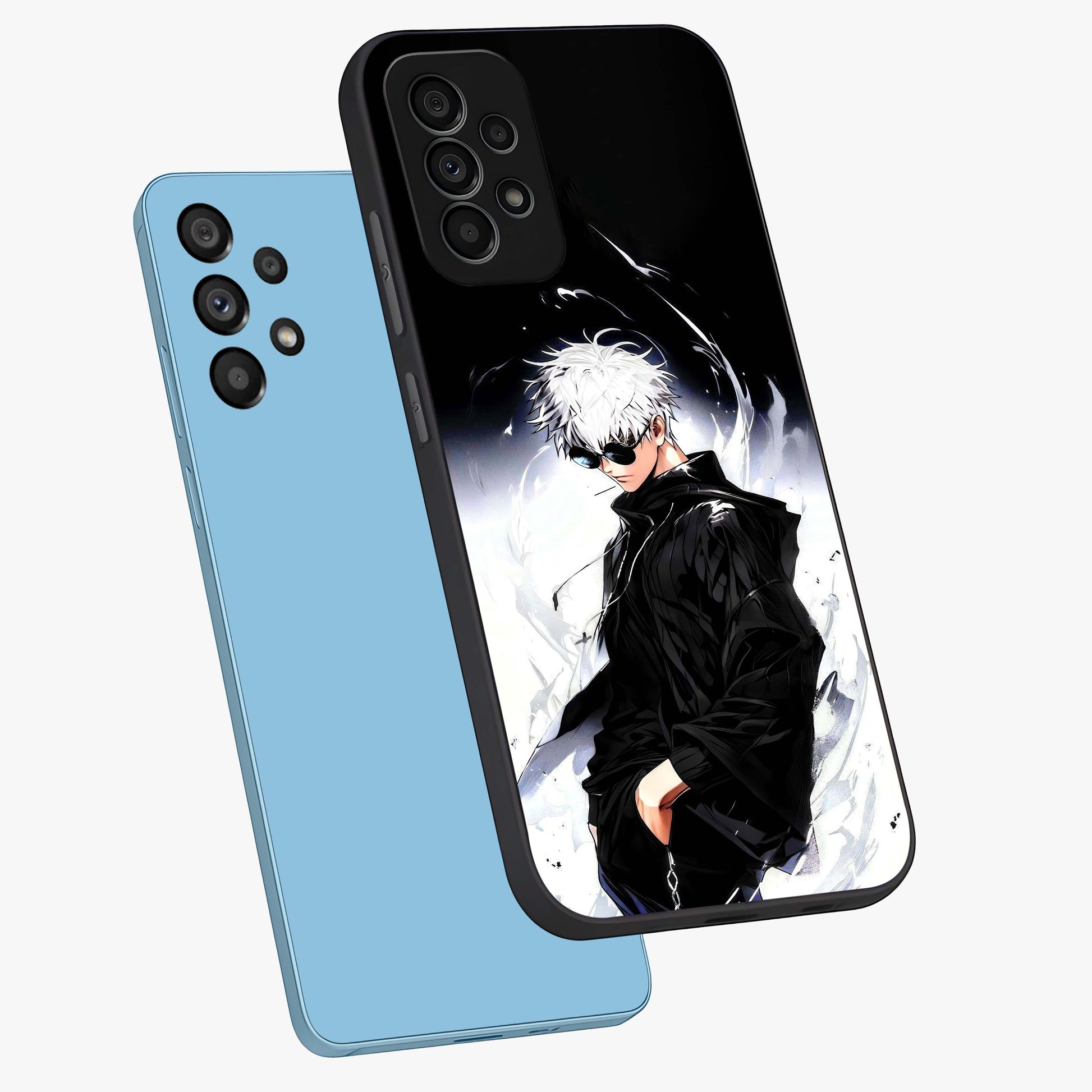 Limitless Shadow King Glass Case displayed in angled mockup highlighting dramatic dark hero design with intense aesthetic.