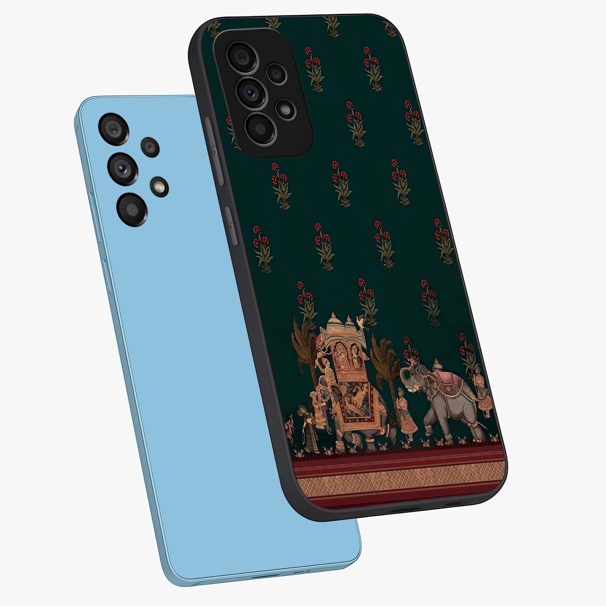 Macmerise Glass Case displayed in angled mockup highlighting trendy graphic design with sleek aesthetic style.