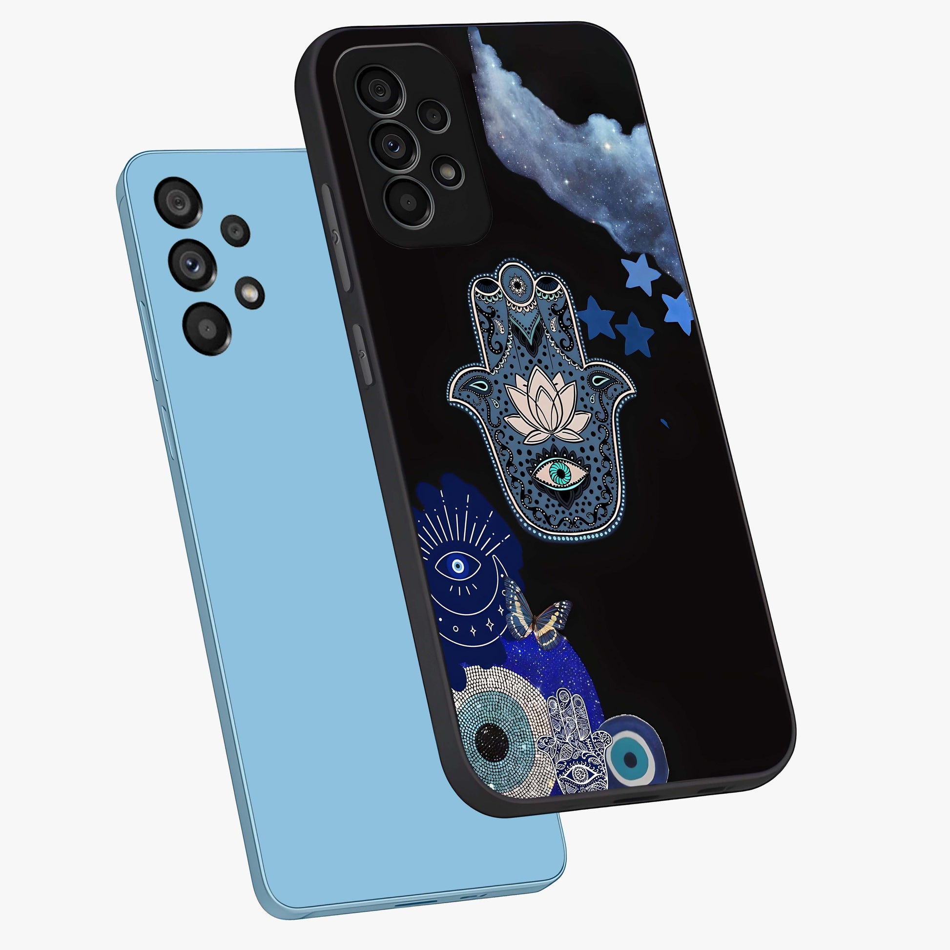Mystic Hand Aura Glass Case displayed in angled mockup highlighting magical aura design with spiritual aesthetic style.