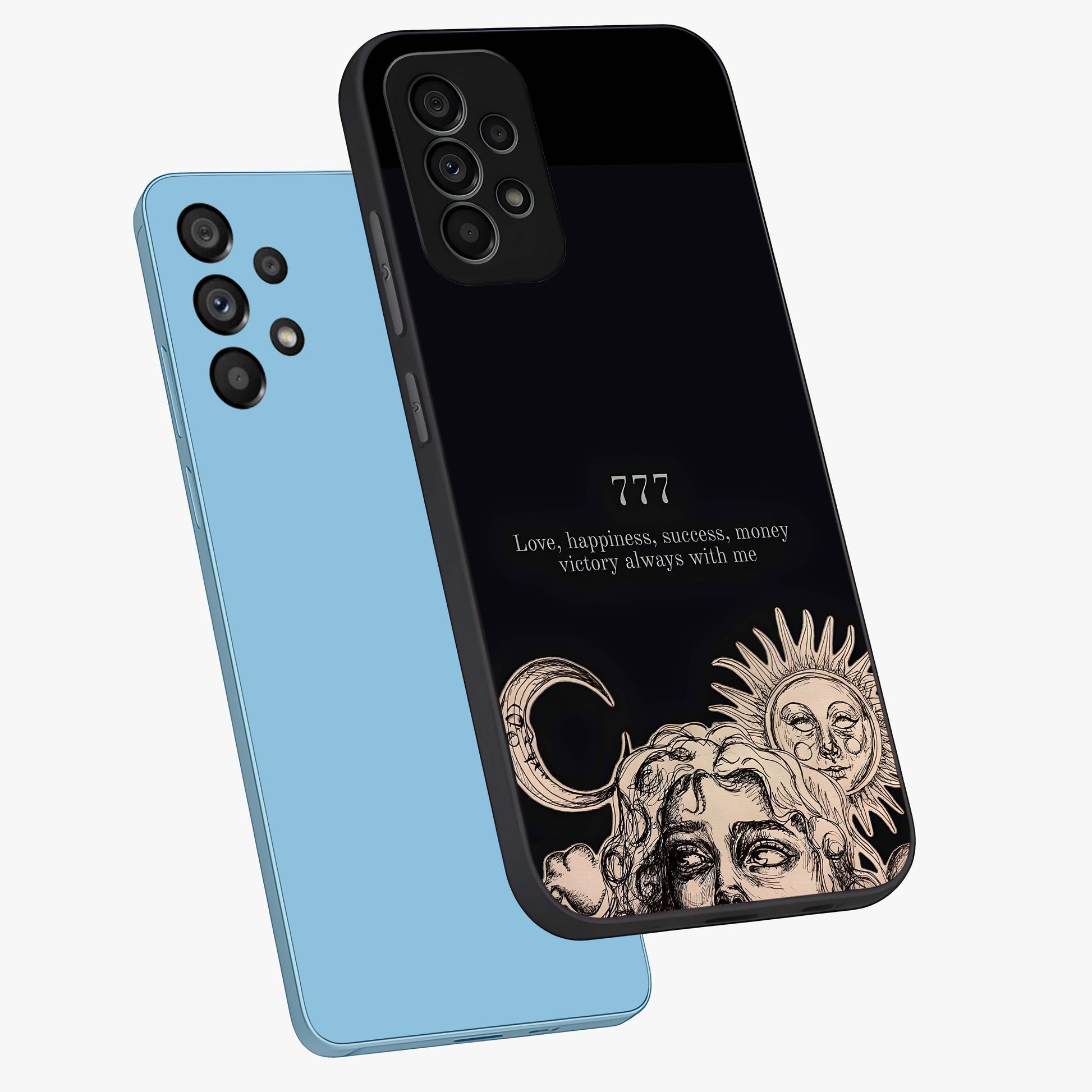 Mystic Victory Aura Glass Case displayed in angled mockup highlighting energetic aura design with bold mystical aesthetic.