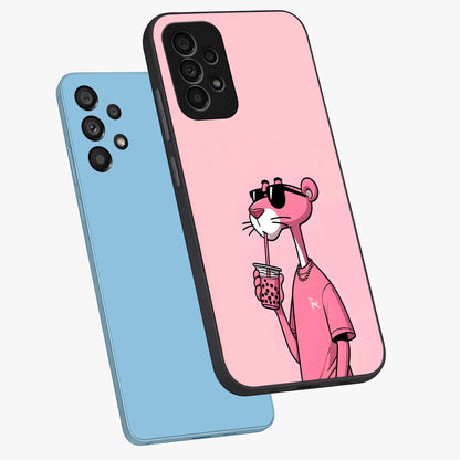 Pink Panther Glass Case displayed in angled mockup highlighting playful cartoon character design with vibrant pink aesthetic.