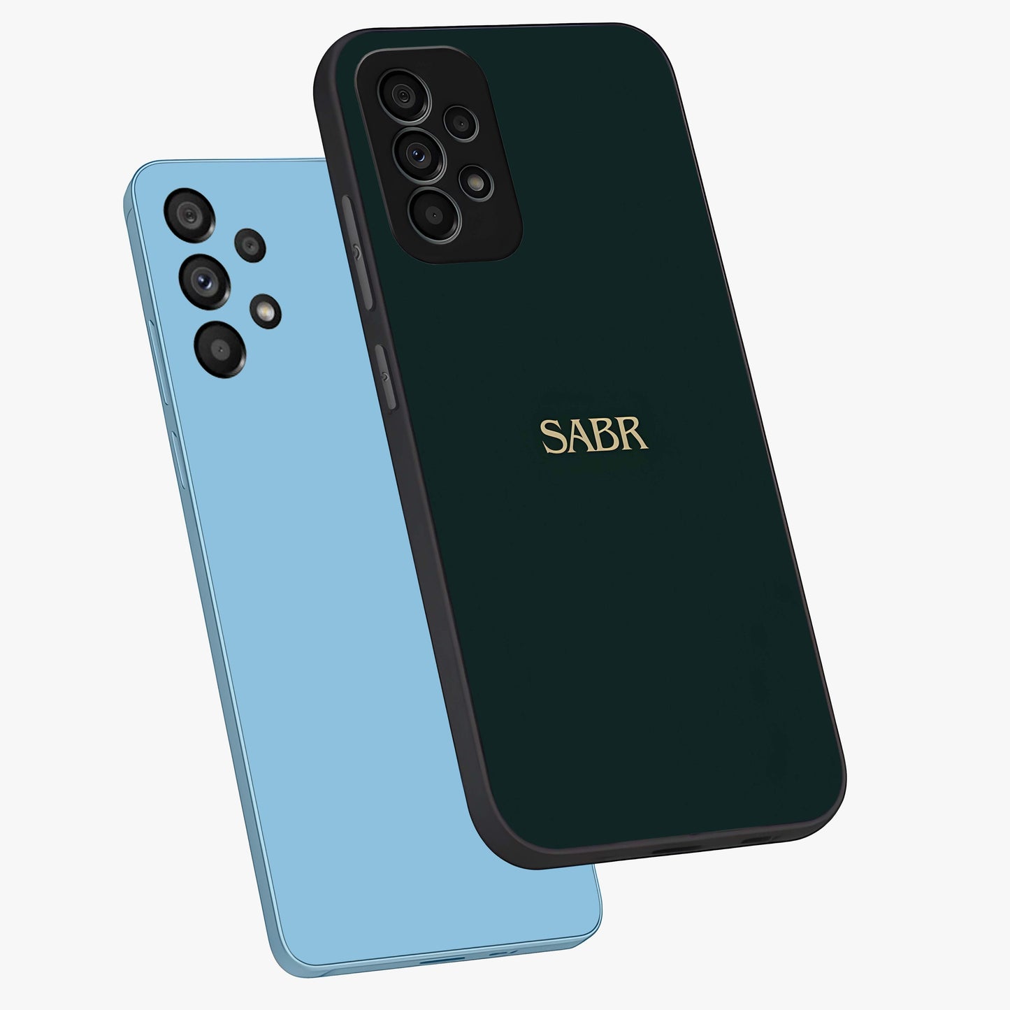 Sabr Minimal Patience Glass Case displayed in angled mockup highlighting simple inspirational design with clean aesthetic style.