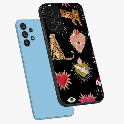 Sacred Jungle Heart Glass Case displayed in angled mockup highlighting lush tropical design with natural aesthetic style.