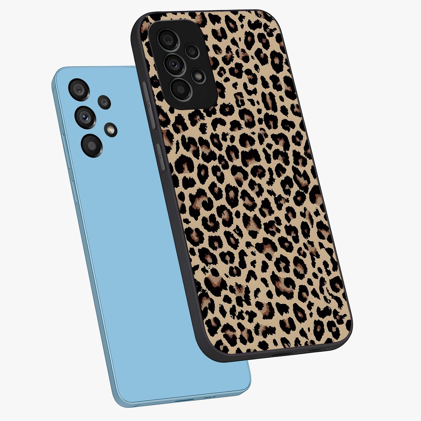 Savage Chic Pattern Glass Case displayed in angled mockup highlighting bold fashion inspired design with chic aesthetic.