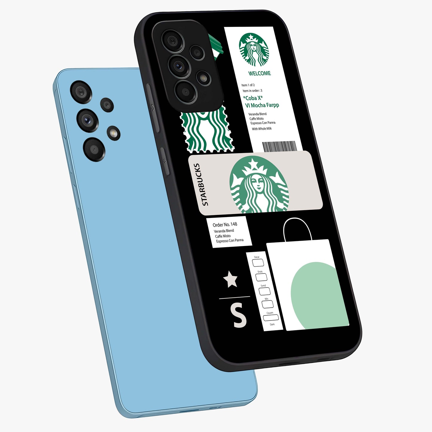 Starbucks Mocha Glass Case displayed in angled mockup highlighting stylish mocha themed design with cozy café aesthetic.