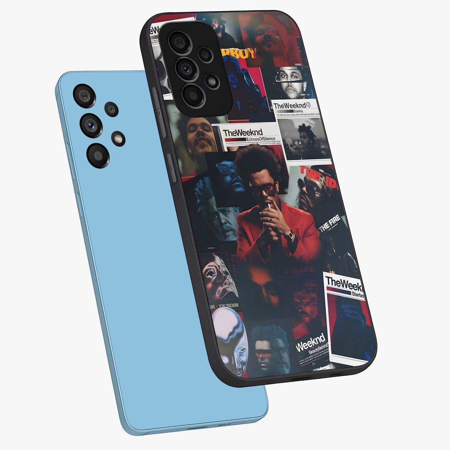 The Weeknd Glass Case displayed in angled mockup highlighting stylish pop culture inspired design with modern aesthetic.