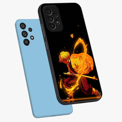 Thunder Flame Execution Glass Case displayed in angled mockup highlighting dramatic fire themed design with intense fantasy aesthetic.