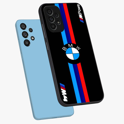 Turbo BMW Beast Glass Case displayed in angled mockup highlighting sleek racing car design with bold automotive aesthetic.