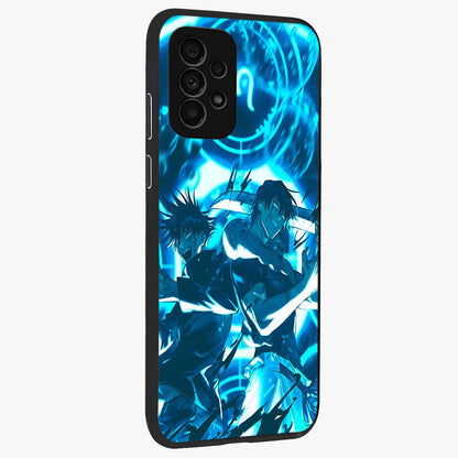 Cursed Energy Clash Glass Case upright view showcasing dramatic clash artwork with bold supernatural theme.