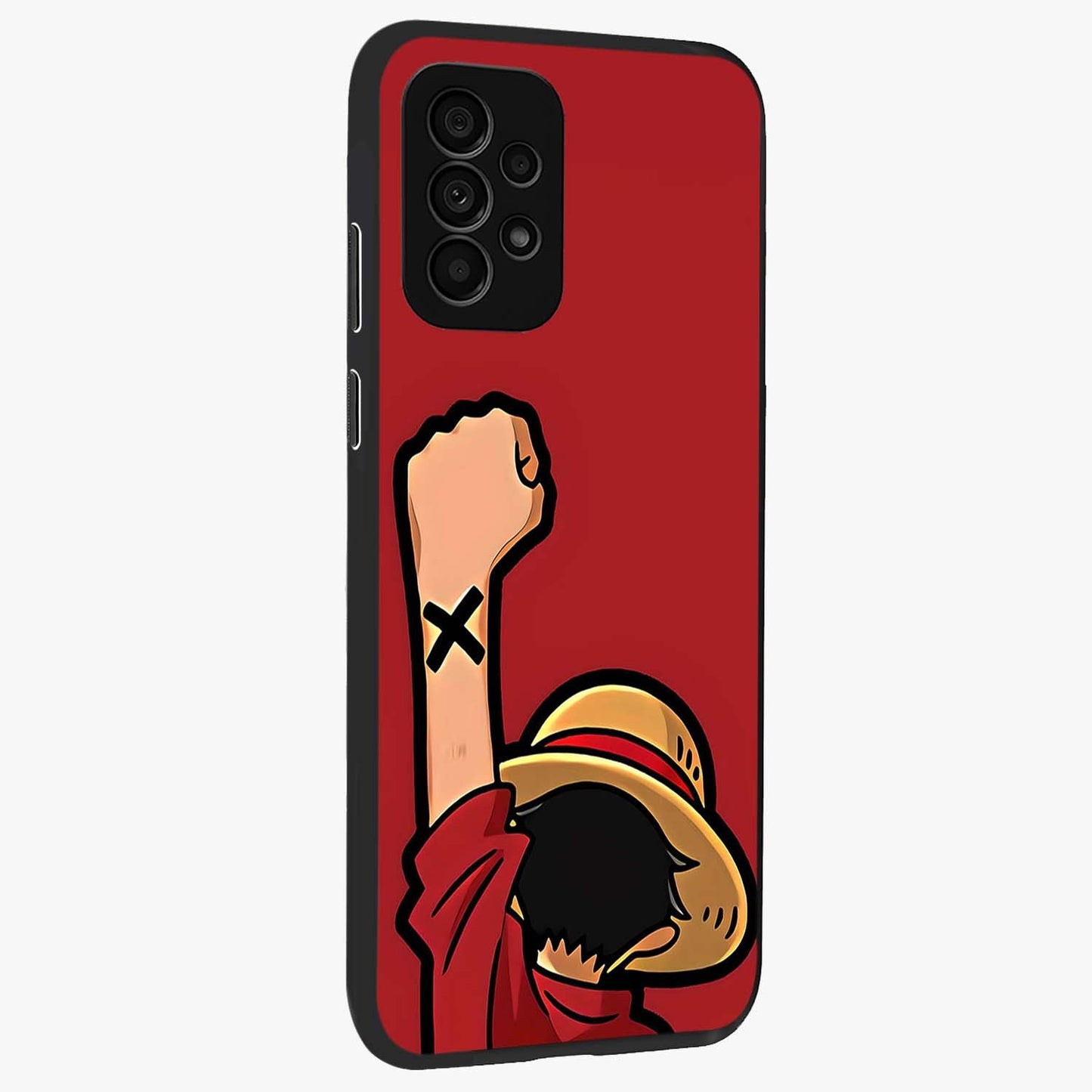 Luffy X Spirit Glass Case upright view showcasing striking anime artwork with adventurous character theme.