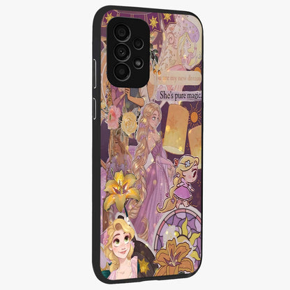 Magical Tangled Dream Glass Case upright view showcasing enchanting artistic artwork with dreamy fantasy theme.