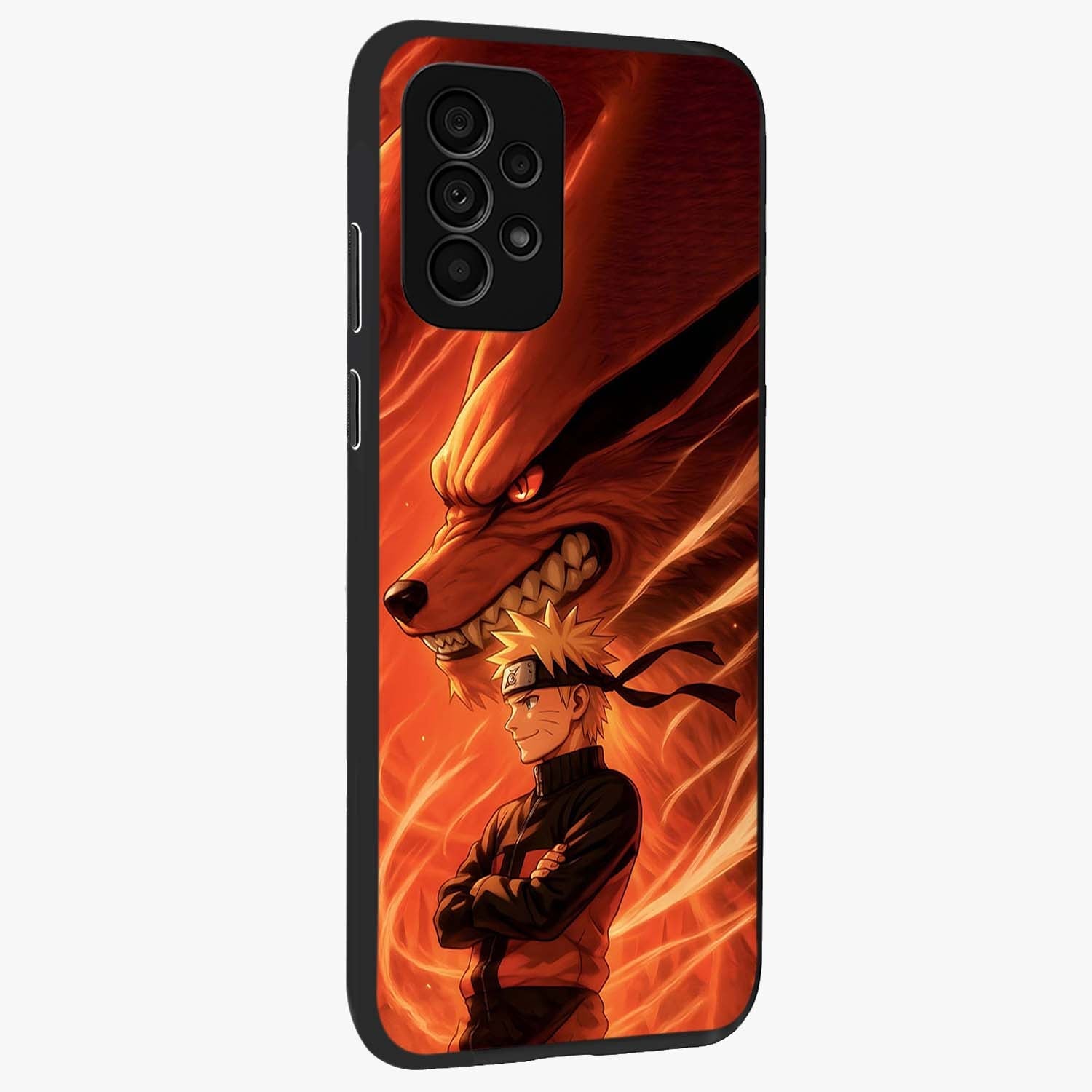 Nine Tails Legacy Glass Case upright view showcasing dramatic nine-tails artwork with intense anime themed design.