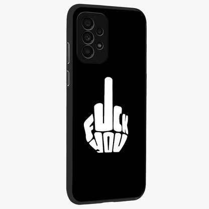 Rebel Mode On Glass Case upright view showcasing striking statement artwork with bold rebellious theme.